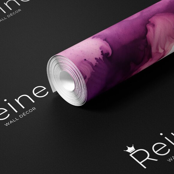 Purple and Pink Abstract Watercolor Painting Wallpaper | Artistic Wall Decor - Picture 2 of 9